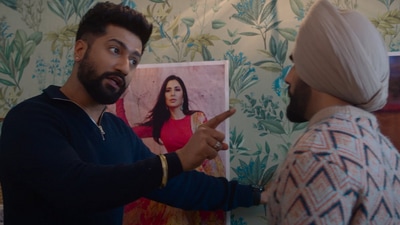 Vicky Kaushal and Ammy Virk in a still from Bad Newz. Vicky Kaushal and Ammy Virk in a still from Bad Newz.