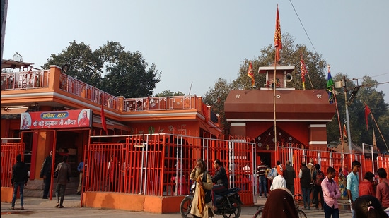 Bade Hanuman temple near Sangam in Prayagraj (HT FILE PHOTO)