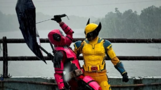 Cosplayers Aditya and Swaraj Kalebere dressed as Deadpool and Wolverine in Mumbai. (Instagram/jainam_turakhia)