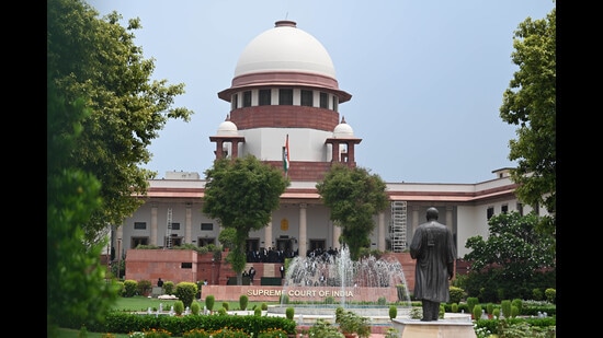 New Delhi, India - July 18, 2024: A view of supreme court of India as the court has hearing upon NEET Paper leak case in New Delhi, India, on Thursday, July 18, 2024. (Photo by Sanchit Khanna/ Hindustan Times) (Hindustan Times)