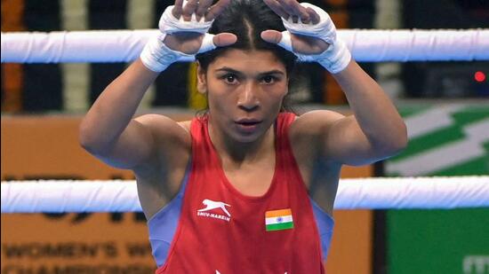 Nikhat Zareen, one of India’s leading medal hopes, will have to beat some high-quality opponents for a shot at medal. (AFP)