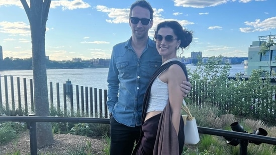 Actor Taapsee Pannu with husband Mathias Boe