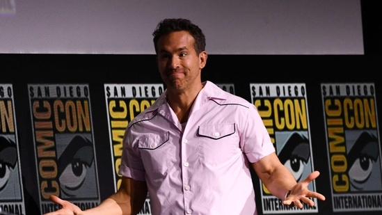 Canadian actor Ryan Reynolds arrives on stage during Deadpool and Wolverine celebration of life fan event during Comic Con International in San Diego, California, July 25, 2024. (Photo by Chris DELMAS / AFP)(AFP)