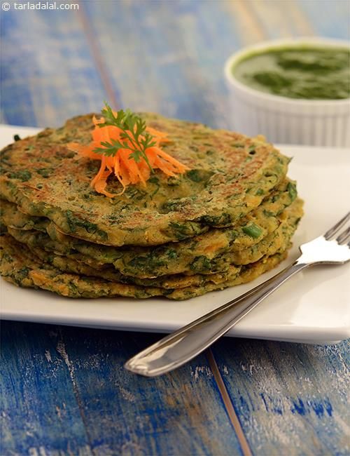 Vegetable oats pancake is a wholesome, savory dish packed with nutritious oats and a medley of fresh vegetables.