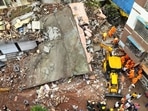 Site of the building collapse in Belapur. HT Photo Site of the building collapse in Belapur. HT Photo