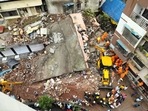 A scene after a building collapsed in Navi Mumbai on Saturday morning. (Bachchan Kumar/HT Photo) A scene after a building collapsed in Navi Mumbai on Saturday morning. (Bachchan Kumar/HT Photo)