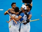 India men's hockey team started their Paris Olympics campaign on a high with a thrilling 3-2 win over New Zealand courtesy goals from Harmanpreet, Vivek and Mandeep.(REUTERS)