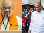 Amit Shah launched sharp attacks on Nationalist Congress Party (Sharadchandra Pawar) supremo Sharad Pawar over alleged corruption. (PTI) Amit Shah launched sharp attacks on Nationalist Congress Party (Sharadchandra Pawar) supremo Sharad Pawar over alleged corruption. (PTI)