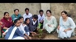 Plantation drive organized by the government schools during the education week celebrations in Ludhiana. (HT Photo) Plantation drive organized by the government schools during the education week celebrations in Ludhiana. (HT Photo)