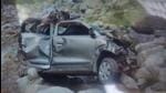 The family was going from Kishtwar to Madwah when their car skidded off the road. (HT) The family was going from Kishtwar to Madwah when their car skidded off the road. (HT)