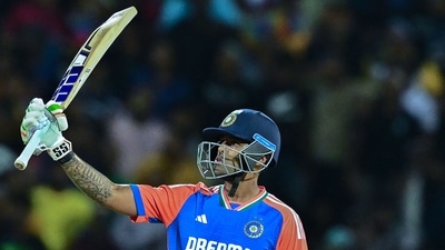India captain Suryakumar Yadav smashed 58 in 26 balls and led his team to a 43-run win over Sri Lanka in the first T20I. India scored 213/7 batting first and while Pathum Nissanka's 79 in 48 balls kept Sri Lanka in the chase, the hosts collapsed in a heap after the 14th over. (AFP) India captain Suryakumar Yadav smashed 58 in 26 balls and led his team to a 43-run win over Sri Lanka in the first T20I. India scored 213/7 batting first and while Pathum Nissanka's 79 in 48 balls kept Sri Lanka in the chase, the hosts collapsed in a heap after the 14th over. (AFP)