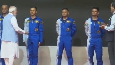 In February, Prime Minister Narendra Modi revealed the four astronauts selected for ISRO’s Gaganyaan mission. In February, Prime Minister Narendra Modi revealed the four astronauts selected for ISRO’s Gaganyaan mission.