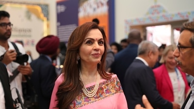 India's Nita Ambani attends the inauguration of the Indian House at the 2024 Summer Olympics, Saturday, July 27, 2024, in Paris, France. (AP) India's Nita Ambani attends the inauguration of the Indian House at the 2024 Summer Olympics, Saturday, July 27, 2024, in Paris, France. (AP)