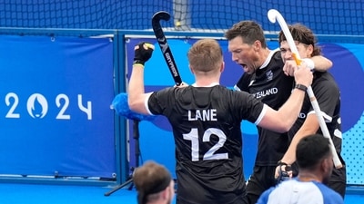 New Zealand's Simon Child scored his side's second goal in the last quarter to take the match deep but it wasn't enough in the end. (AP) New Zealand's Simon Child scored his side's second goal in the last quarter to take the match deep but it wasn't enough in the end. (AP)