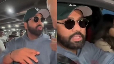 Rohit Sharma once again shows his forgetful sight at airport (X Image) Rohit Sharma once again shows his forgetful sight at airport (X Image)