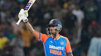 Captain Suryakumar Yadav then took it forward and his onslaught helped cover up for Rishabh Pant's struggles at the other end. Suryakumar scored 58 in 26 balls, hitting eight fours and two sixes. (AP) Captain Suryakumar Yadav then took it forward and his onslaught helped cover up for Rishabh Pant's struggles at the other end. Suryakumar scored 58 in 26 balls, hitting eight fours and two sixes. (AP)