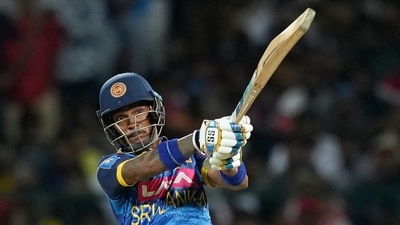Sri Lanka dominated the first 10 overs of their chase. Openers Pathum Nissanka and Kusal Mendis put up a partnership 84 runs in 52 balls. (AP) Sri Lanka dominated the first 10 overs of their chase. Openers Pathum Nissanka and Kusal Mendis put up a partnership 84 runs in 52 balls. (AP)