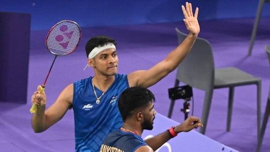 Satwiksairaj Rankireddy and Chirag Shetty recorded an easy win in their opening group stage men's doubles match(AFP)