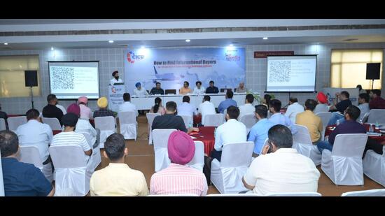 City businessmen learnt how to take their businesses international at the “how to find international buyers” session hosted by CICU here on Saturday. (HT Photo)