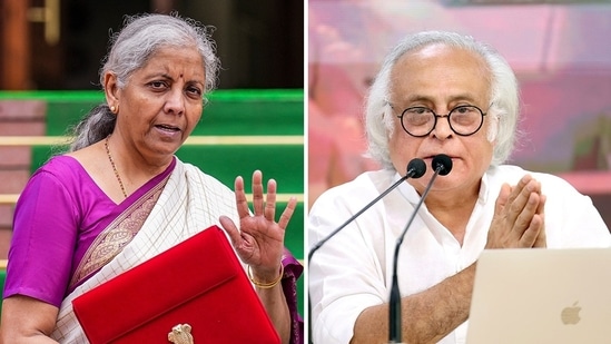 Finance minister Nirmala Sitharaman and Jairam Ramesh