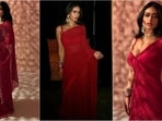 Bollywood star Ajay Devgan's daughter Nysa Devgan mesmerises in a <span class='webrupee'>₹</span>165,000 red saree by Arpita Mehta.(Instagram/@radhikamehra) Bollywood star Ajay Devgan's daughter Nysa Devgan mesmerises in a <span class='webrupee'>₹</span>165,000 red saree by Arpita Mehta.(Instagram/@radhikamehra)