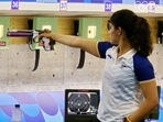 Shooter Manu Bhaker in action during the 10m Air Pistol Women’s event in the Olympic Games Paris 2024(OlympicKhel - X) Shooter Manu Bhaker in action during the 10m Air Pistol Women’s event in the Olympic Games Paris 2024(OlympicKhel - X)