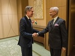 Jaishankar-Blinken meet in Tokyo ahead of Quad Foreign ministers meet(Twitter) Jaishankar-Blinken meet in Tokyo ahead of Quad Foreign ministers meet(Twitter)