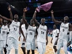  Jt Thor of South Sudan, Majok Deng of South Sudan, Sunday Dech of South Sudan, Peter Jok of South Sudan and Wenyen Gabriel of South Sudan(REUTERS)