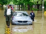Waterlogging near Panchsheel Marg over the past week. (Vipin Kumar/HT Photo) Waterlogging near Panchsheel Marg over the past week. (Vipin Kumar/HT Photo)