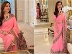 Nita Ambani dazzled in a stunning lotus pink saree by Manish Malhotra  at the Paris Olympics 2024.