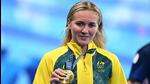 Australia's Ariarne Titmus reacts with her medal following the the women's 400m freestyle swimming event at the Paris 2024 Olympic Games, on Saturday. (AFP) Australia's Ariarne Titmus reacts with her medal following the the women's 400m freestyle swimming event at the Paris 2024 Olympic Games, on Saturday. (AFP)