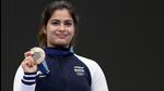 India's bronze medal winning shooter Manu Bhaker. (AFP) India's bronze medal winning shooter Manu Bhaker. (AFP)