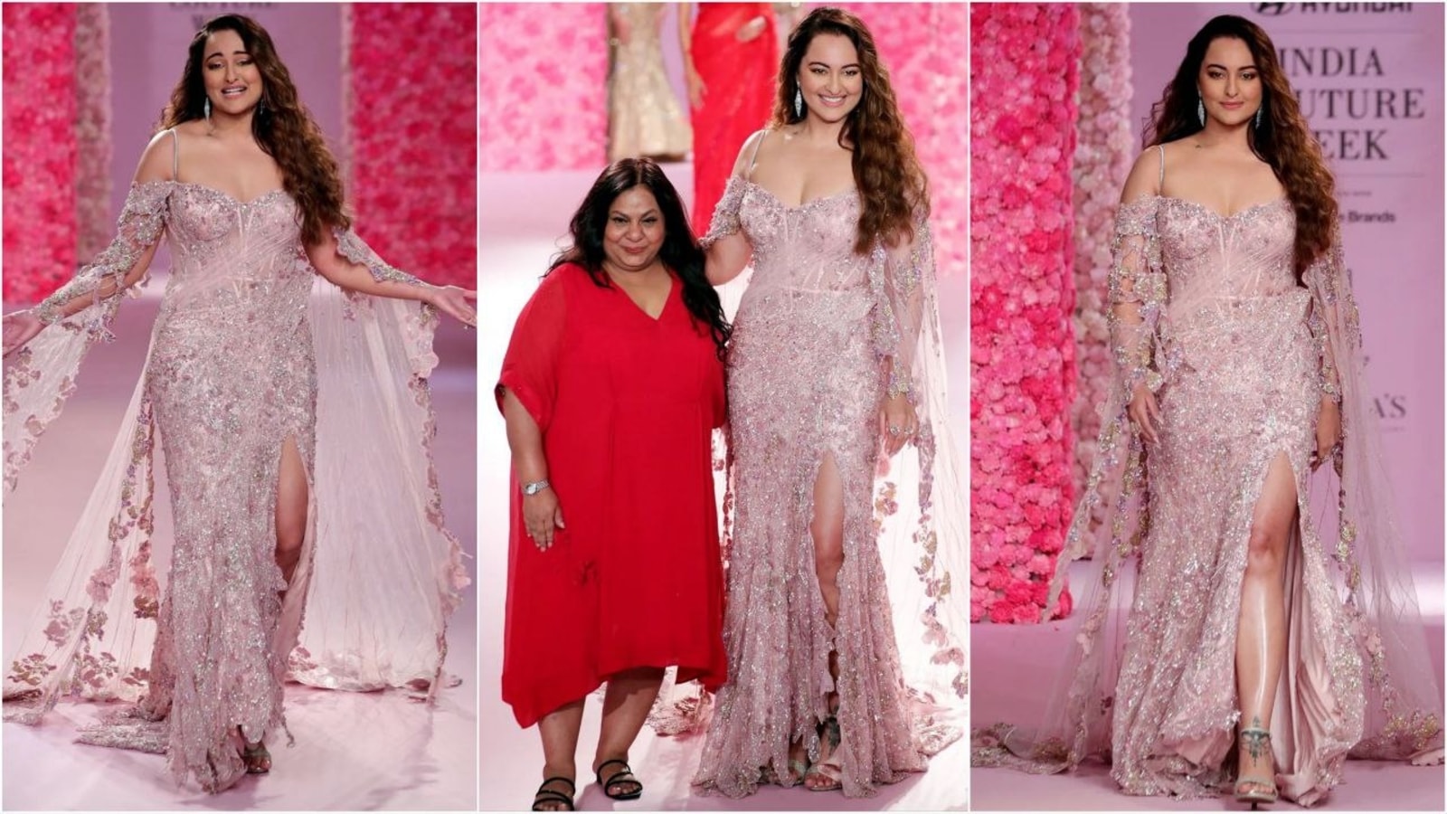 Sonakshi Sinha brings fairytale glamour in dreamy blush pink gown for Dolly J at FDCI India Couture Week 2024: Watch