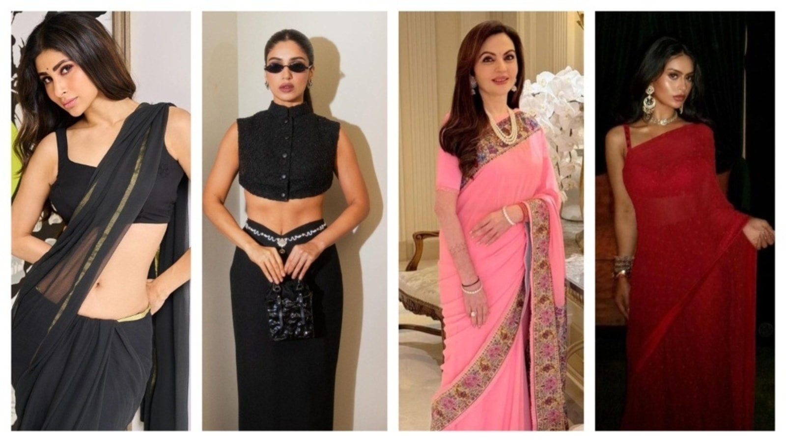 Mouni Roy in sizzling black saree to Nita Ambani in graceful lotus pink saree: Best-dressed celebs of the day