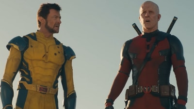 Hugh Jackman and Ryan Reynolds in a still from Deadpool & Wolverine.