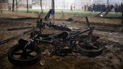 Bicycles sit next to the area that was hit by a rocket that killed multiple children and teenagers at a soccer field in the Druze town of Majdal Shams, in the Israeli-annexed Golan Heights, Saturday, July 27, 2024. (AP Photo/Leo Correa) Bicycles sit next to the area that was hit by a rocket that killed multiple children and teenagers at a soccer field in the Druze town of Majdal Shams, in the Israeli-annexed Golan Heights, Saturday, July 27, 2024. (AP Photo/Leo Correa)