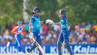 Captain Chamari Athapaththu and Harshitha Samarawickrama stabilised Sri Lanka's chase after they lost an early wicket as the Indian bowlers failed to put up any pressure on them. (PTI) Captain Chamari Athapaththu and Harshitha Samarawickrama stabilised Sri Lanka's chase after they lost an early wicket as the Indian bowlers failed to put up any pressure on them. (PTI)