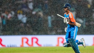 India sauntered to their first series win with Gautam Gambhir as head coach and Suryakumar Yadav as full-time T20I captain by beating Sri Lanka by seven wickets in the second of the three-match T20I series. Sri Lanka had set a target of 162 for India to chase and that had to be reduced to 78 in eight overs due to rain. India ended up blasting their way to the target in 6.3 overs. (PTI) India sauntered to their first series win with Gautam Gambhir as head coach and Suryakumar Yadav as full-time T20I captain by beating Sri Lanka by seven wickets in the second of the three-match T20I series. Sri Lanka had set a target of 162 for India to chase and that had to be reduced to 78 in eight overs due to rain. India ended up blasting their way to the target in 6.3 overs. (PTI)