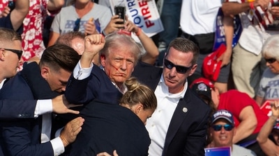 Donald Trump defended the Secret Service agent and asserted, “There wasn't one that was slow, a woman that was on my right, a beautiful person." (AFP) Donald Trump defended the Secret Service agent and asserted, “There wasn't one that was slow, a woman that was on my right, a beautiful person." (AFP)
