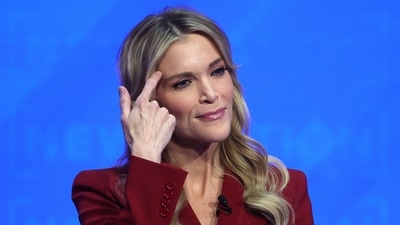 Megyn Kelly on her The Megyn Kelly Show slammed Jennifer Aniston for launching a scathing attack on JD Vance. (Getty Images via AFP) Megyn Kelly on her The Megyn Kelly Show slammed Jennifer Aniston for launching a scathing attack on JD Vance. (Getty Images via AFP)