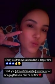 Her Insta story. Her Insta story.