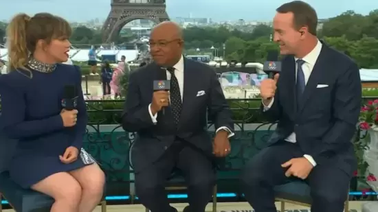 Kelly Clarkson, Peyton Manning face backlash over Paris Olympics commentary(Picture: NBC)