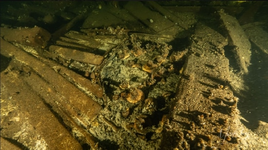 Snapshot of the sunken ship found in Baltic wreck. 