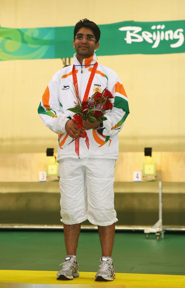 Abhinav Bindra with his gold medal in 2008. (Getty Images) Abhinav Bindra with his gold medal in 2008. (Getty Images)