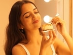 Actor Ahsaas Channa enjoying cheesecake Actor Ahsaas Channa enjoying cheesecake