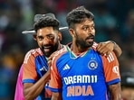 India's Hardik Pandya (R) celebrates with Mohammed Siraj after taking the wicket of Sri Lanka's Kusal Perera.(AFP) India's Hardik Pandya (R) celebrates with Mohammed Siraj after taking the wicket of Sri Lanka's Kusal Perera.(AFP)