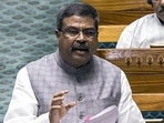 Union Education Minister Dharmendra Pradhan speaks in the Lok Sabha during the Monsoon Session of Parliament, in New Delhi on Monday. Union Education Minister Dharmendra Pradhan speaks in the Lok Sabha during the Monsoon Session of Parliament, in New Delhi on Monday.