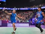 Paris: India's Satwiksairaj Rankireddy and Chirag Shetty play against France's Lucas Corvee and Ronan Labar during their men's doubles badminton group stage match at Porte de la Chapelle Arena during the 2024 Summer Olympics(PTI) Paris: India's Satwiksairaj Rankireddy and Chirag Shetty play against France's Lucas Corvee and Ronan Labar during their men's doubles badminton group stage match at Porte de la Chapelle Arena during the 2024 Summer Olympics(PTI)
