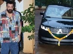 Sanjay Dutt and his new Range Rover clicked on his birthday.