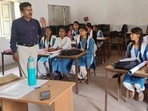 Students studying at a government secondary school in Prayagraj. (HT file) Students studying at a government secondary school in Prayagraj. (HT file)